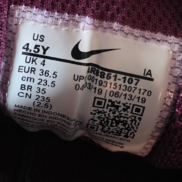 Size 4.5 Youth Girls - Nike Jr Vapor X Zoom AR8851-107 - Great! - Picture 3 of 7